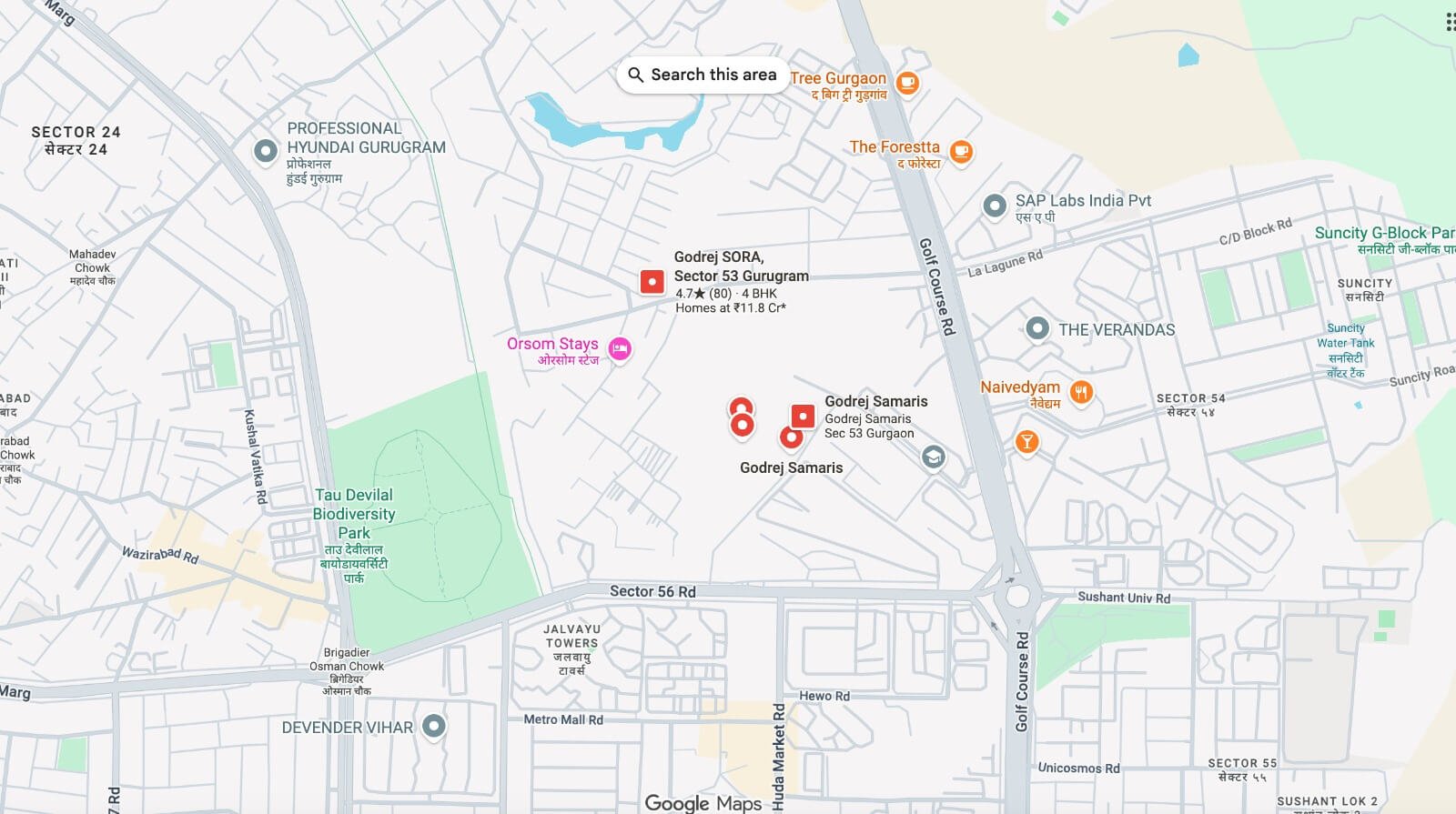 Godrej Samaris Sector 53 Gurgaon Key Assets