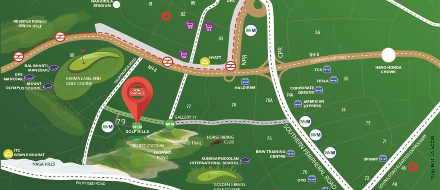 M3M Golf Hills Sector 79 Map Key Assets