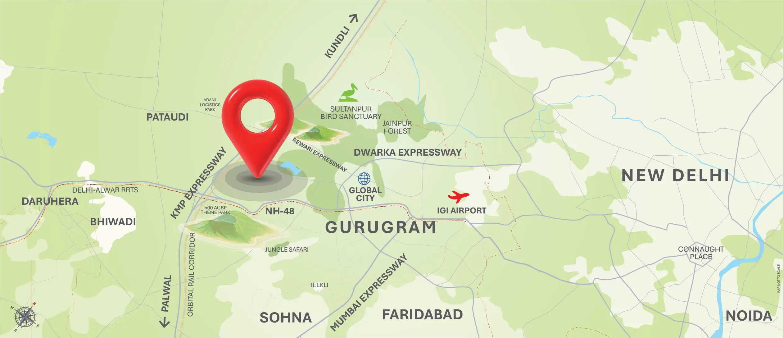 M3M Forestia West Sector 9, 10, 11 Manesar Gurgaon GIC Map, Key Assets M3M Forestia West Sector 9, 10, 11 Manesar Gurgaon GIC, Key Assets