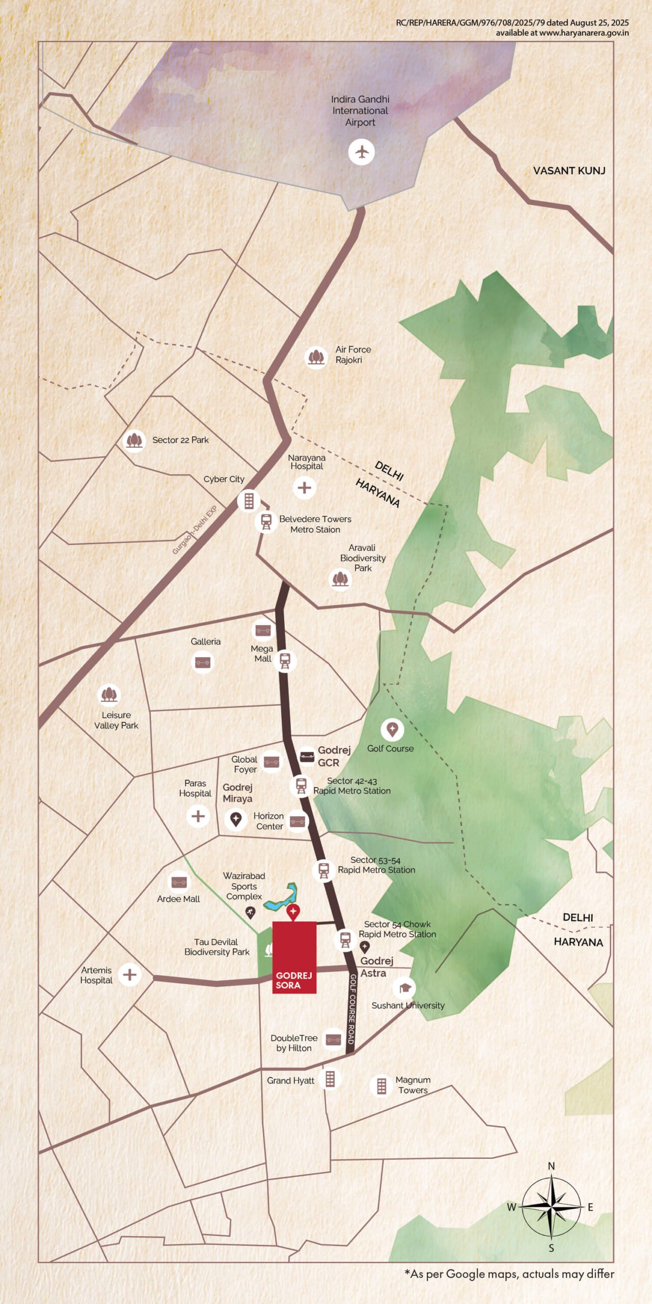 Godrej Sora Map, Sector 53, Gurugram 3 - 4 bhk apartments Key Assets Godrej Sora, Sector 53, Gurugram 3 - 4 bhk apartments Key Assets