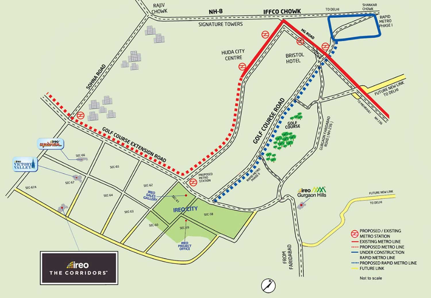IREO The Corridors — Sector 67A, Golf Course Extension Road, Gurugram key assets IREO The Corridors — Sector 67A, Golf Course Extension Road, Gurugram key assets